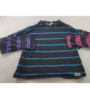 Black and Blue Striped Long Sleeve Tee
